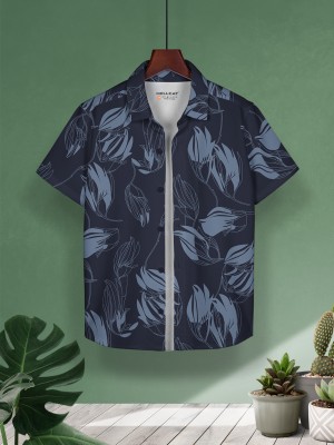 Hellcat Boys Printed Casual Blue Shirt