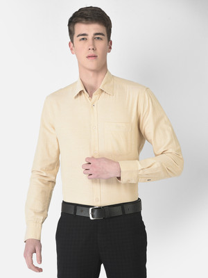 CRIMSOUNE CLUB Men Solid Casual Beige Shirt