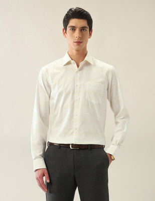 ARROW Men Striped Formal Yellow Shirt