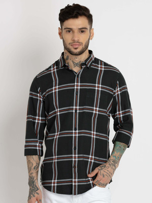 Status Quo Men Checkered Casual Black, White, Red Shirt