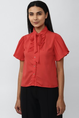 VAN HEUSEN Women Solid Casual Red Shirt