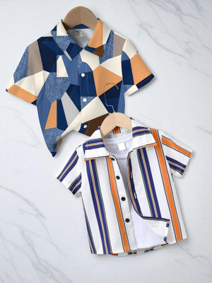 Sparrow ENTERPRISE Boys Printed, Striped Casual Multicolor Shirt
