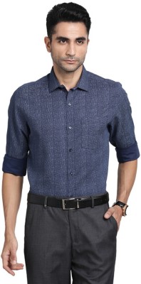 TURTLE Men Self Design Formal Dark Blue, Light Blue Shirt