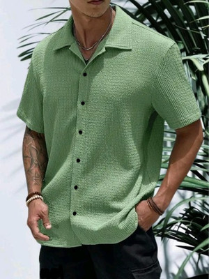 UNNATI TRENDS Men Solid Casual Green Shirt