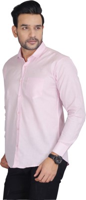 FAVNIC Men Solid Casual Pink Shirt