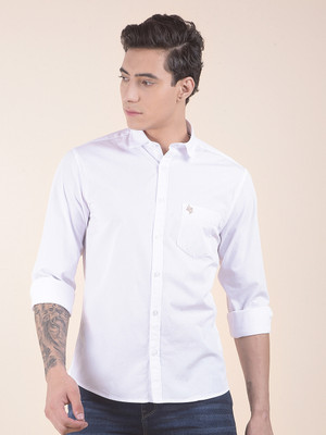 CANTABIL Men Solid Casual White Shirt