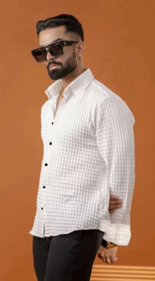 Radiance Creations Men Solid Casual White Shirt