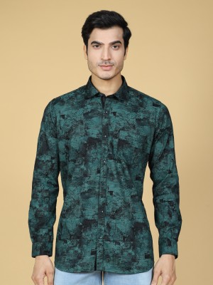 Vriksh Men Printed Casual Dark Green, Black Shirt