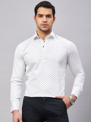 LOUIS STITCH Men Printed Casual White, Blue Shirt