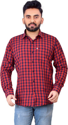 Shreyash Textiles Fab Men Solid Casual Dark Blue, Red Shirt
