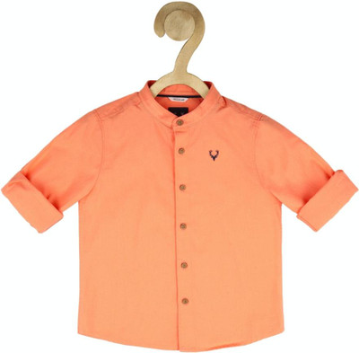 Allen Solly Boys Solid Casual Pink Shirt