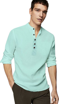 Stellalifestyle Men Solid Casual Light Blue Shirt