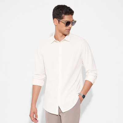 Peregrine by Pantaloons Men Solid Casual White Shirt