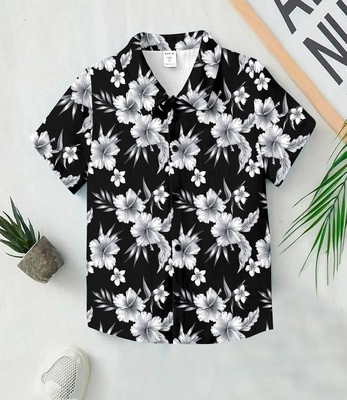 bhizy Boys Color Block Casual Black Shirt