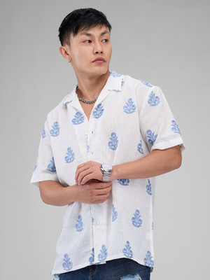 VASTRADO Men Embroidered Casual White Shirt