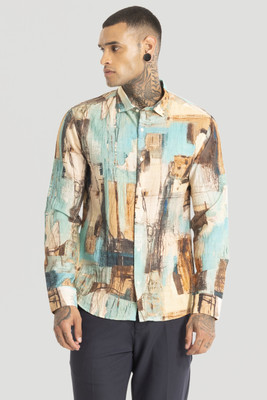 Snitch Men Printed Casual Multicolor Shirt