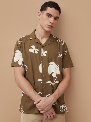 CODE by Lifestyle Men Printed Casual Brown, White Shirt