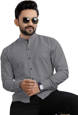 ShivayImpex Men Solid Casual Grey Shirt