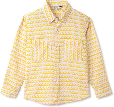 TALES & STORIES Baby Boys Printed Casual Yellow Shirt