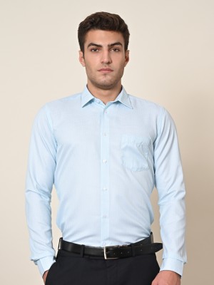 KILLER Men Checkered Formal Light Blue Shirt