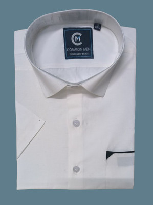 Common Men Men Solid Formal White Shirt
