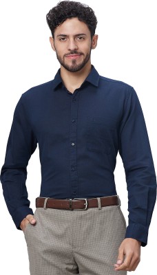 Raymond Men Solid Casual Blue Shirt