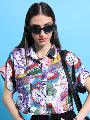 Tokyo Talkies Women Printed Casual Multicolor Shirt