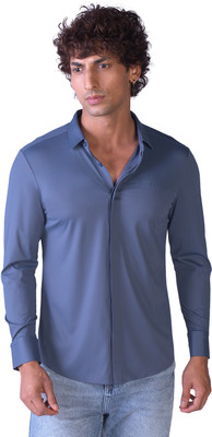 HEKTOR Men Self Design Casual Grey Shirt