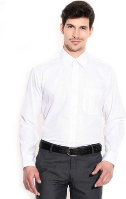 Kryptar Men Solid Formal White Shirt