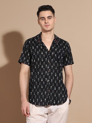 Stylebaazi Men Printed Casual Black Shirt