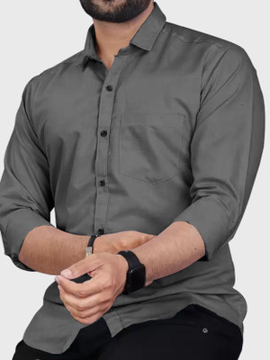 EyeBogler Men Striped Casual Grey Shirt