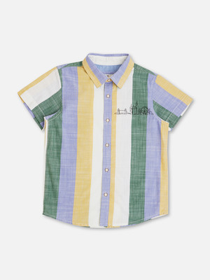 Pepe Jeans Boys Striped Casual Yellow Shirt