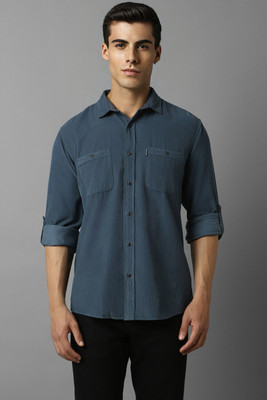 LOUIS PHILIPPE Men Self Design Casual Blue Shirt