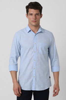 PETER ENGLAND Men Printed Casual Blue Shirt