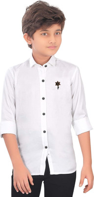 StylerOn Boys Solid Casual White Shirt
