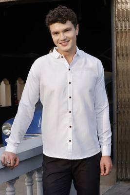Rahi Trendz Men Solid Casual White Shirt