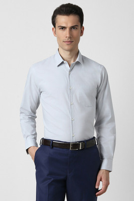 PETER ENGLAND Men Solid Casual Grey Shirt
