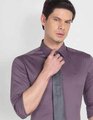 Arrow Newyork Men Solid Formal Purple Shirt
