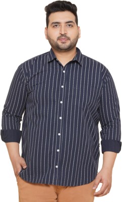 JOHN PRIDE Men Striped Casual Dark Blue, White Shirt