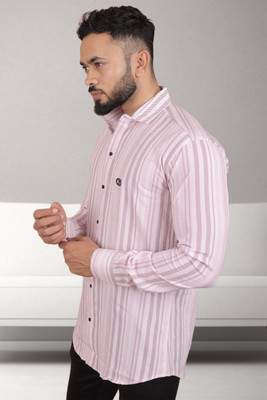 GCFAB Men Checkered Casual Pink Shirt