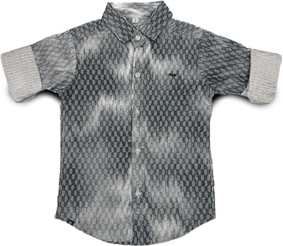 Havok Kids Boys Printed Wedding & Party Grey Shirt
