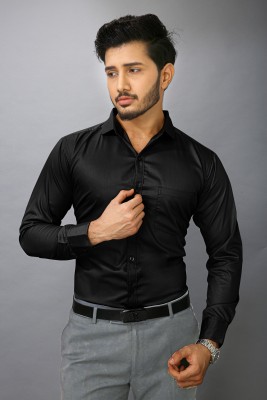 Fab Empire Men Solid Formal Black Shirt