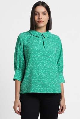 Allen Solly Women Printed Casual Green Shirt