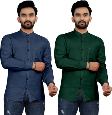 UDANI ENTERPRISES Men Solid Casual Multicolor Shirt(Pack of 2)