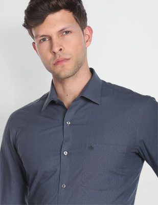 ARROW Men Self Design Formal Grey Shirt