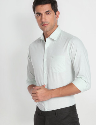 ARROW Men Checkered Formal Green Shirt