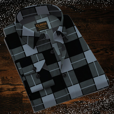 clinch fashion Men Checkered Casual Blue, Black Shirt