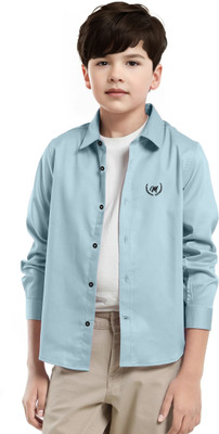 Lolark Boys Solid Festive Light Blue Shirt