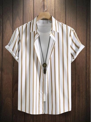 Vastriqe Men Dyed/Ombre Casual Brown Shirt
