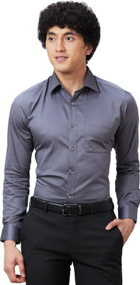 Raymond Men Self Design Formal Grey Shirt